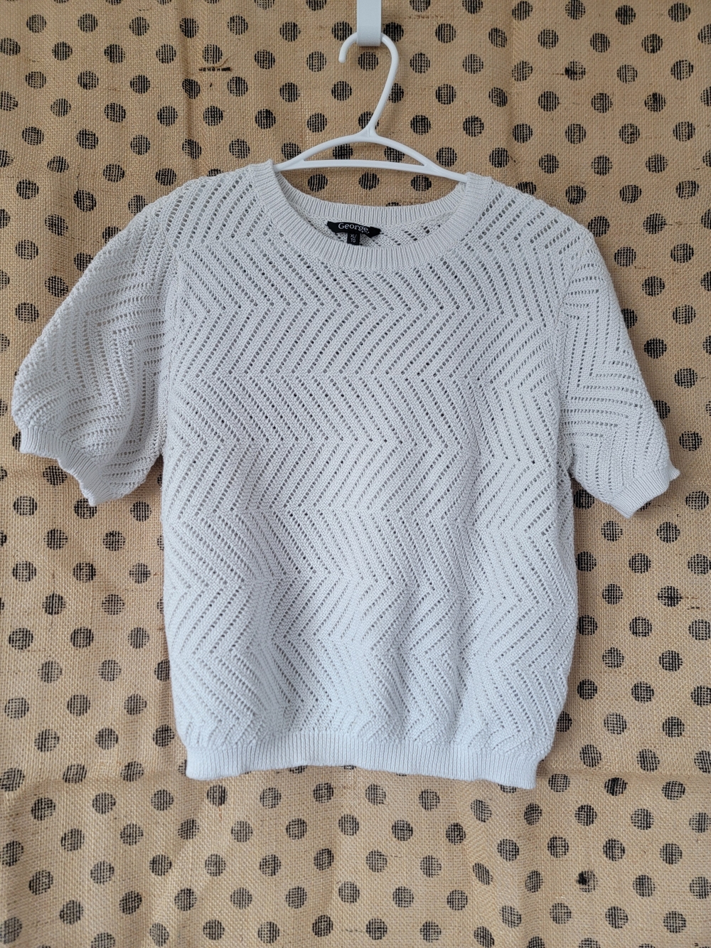 George Women’s White Short-Sleeve Knit Sweater